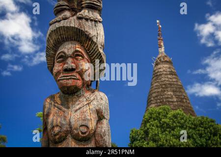 Centre culturel Tjibaou, Nouméa, Nouvelle Calédonie Foto Stock