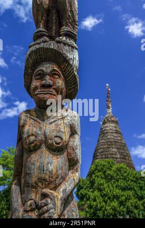 Centre culturel Tjibaou, Nouméa, Nouvelle Calédonie Foto Stock