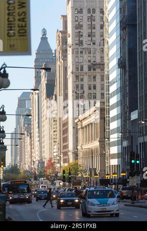 USA, Illinois, Chicago, Michigan Avenue. Foto Stock