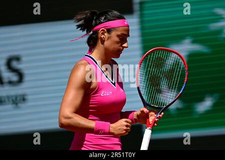 Julien Mattia / le Pictorium - Caroline Garcia contro Anna Blinkova - 27/5/2023 - Francia / Ile-de-France (regione) / Parigi - Caroline Garcia in azione durante la sua seconda partita contro Anna Blinkova al Roland Garros Open di tennis torneo di Parigi il 31 maggio 2023. Foto Stock