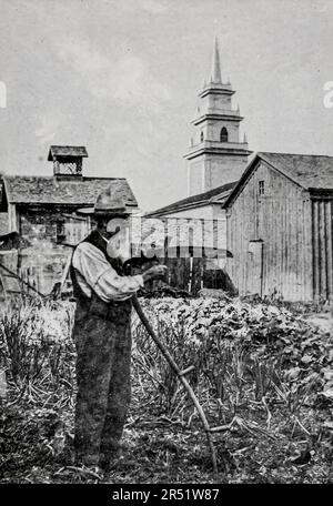 A Villager, The Valley of the Genesee fotografia in bianco e nero di Clifton Johnson, dal libro ' Highways and byways of the Great Lakes ' Pubblicazione data 1911 Editore New York, The Macmillan Company; Londra, Macmillan e co., ltd. Foto Stock