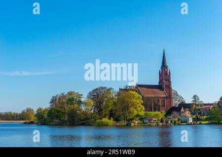 Roebel sulla Mueritz, St. Marien Church, Mecklenbrug Lake District, Mecklenburg-Pomerania occidentale, Germania orientale Foto Stock