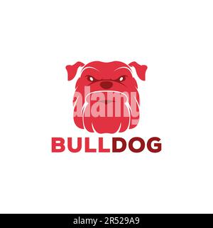 eps10 vettore rosso arrabbiato bulldog logo modello isolato su sfondo bianco Illustrazione Vettoriale