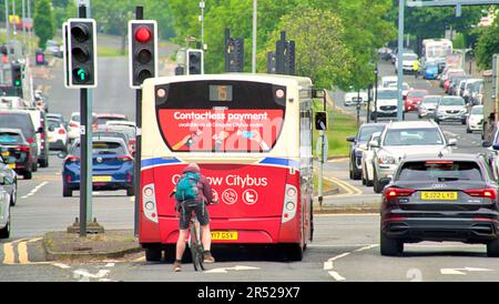 Glasgow, Scozia, Regno Unito 31st maggio, 2023.LEZ entra in vigore domani vede una campagna pubblicitaria a livello di città . Credit Gerard Ferry/Alamy Live News Foto Stock