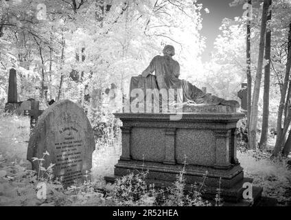 Tombe in Highgate Cemetery East, Londra Foto Stock