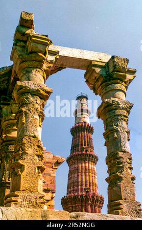 Il Minar di Qutab, Delhi, India Foto Stock