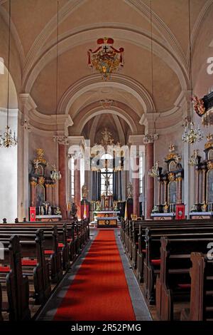 Chiesa barocca dell'Assunzione della Vergine Maria, costruita 1715-1732, Propstei Zella, Zella, Wartburgkreis, Turingia, Assunzione della Vergine Maria Foto Stock