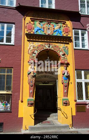 Lueneburg, Ratsapotheke, Farmacia, bassa Sassonia, Germania Foto Stock