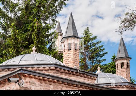 Museo Mevlana, Mausoleo di Jalal ad-DIN Muhammad Rumi, Monastero dei Dervisci danzanti, Konya, Anatolia, Turchia Foto Stock