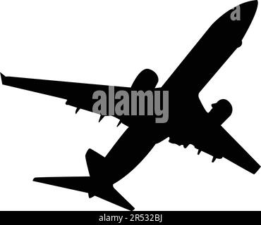Disegno vettoriale silhouette nera per aeroplano Illustrazione Vettoriale