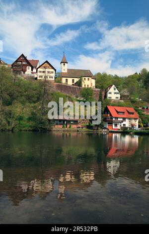 Berneck, Altensteig, Foresta Nera, Baden-Wuerttemberg, Germania Foto Stock