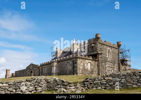 Brough Lodge sull'isola di Fetlar, Shetland, è stato costruito nel 1820. Foto Stock