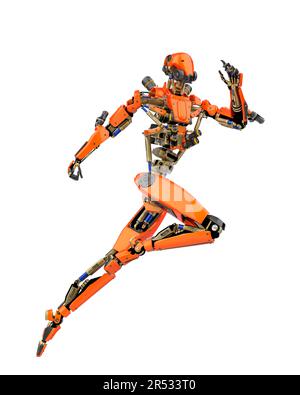 super robot in funzione, illustrazione 3d Foto Stock