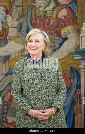 Madrid, Madrid, Spagna. 31st maggio, 2023. Hillary Rodham Clinton partecipa al pubblico al Palazzo Zarzuela il 31 maggio 2023 a Madrid, Spagna (Credit Image: © Jack Abuin/ZUMA Press Wire) SOLO PER USO EDITORIALE! Non per USO commerciale! Foto Stock