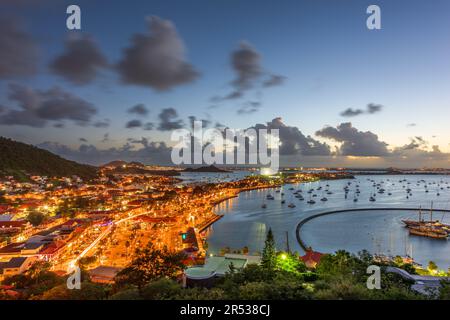 Marigot, San Martin skyline della città. Foto Stock