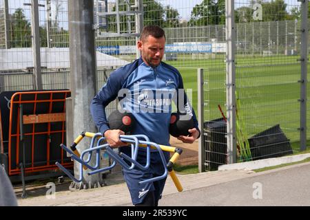 San Pietroburgo, Russia. 31st maggio, 2023. Yuri Zhevnov della Zenit Football Club durante la sessione di allenamento al Gazprom Training Centre prima della partita del 30th° turno della Russian Premier League, Zenit Saint Petersburg - Fakel Voronezh. Credit: SOPA Images Limited/Alamy Live News Foto Stock