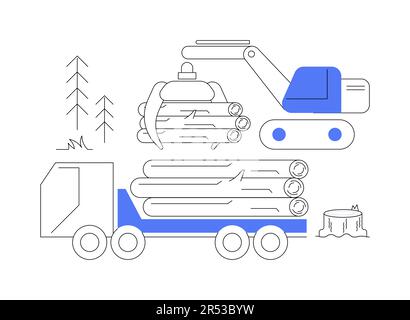 Illustrazione vettoriale del concetto astratto degli alberi di inoltro. Illustrazione Vettoriale