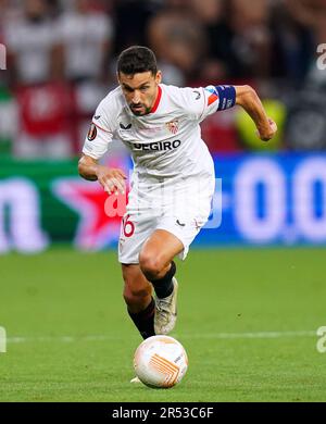 Jesus Navas di Siviglia durante la finale della UEFA Europa League alla Puskas Arena, Budapest. Data immagine: Mercoledì 31 maggio 2023. Foto Stock