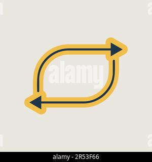 Icona del vettore pulsante Ripeti. Cartello musicale. Simbolo grafico per il design di applicazioni, logo, app e siti Web musicali e audio Illustrazione Vettoriale