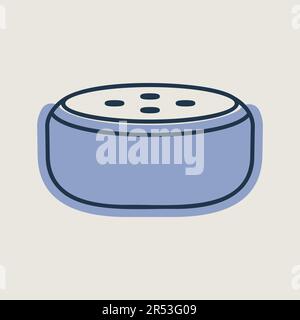 Altoparlante intelligente di piccole dimensioni con icona del vettore di riconoscimento vocale. Simbolo grafico per il design di applicazioni, logo, app e siti Web musicali e audio Illustrazione Vettoriale
