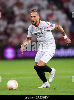 Nemanja Gudelj di Siviglia durante la finale della UEFA Europa League alla Puskas Arena, Budapest. Data immagine: Mercoledì 31 maggio 2023. Foto Stock