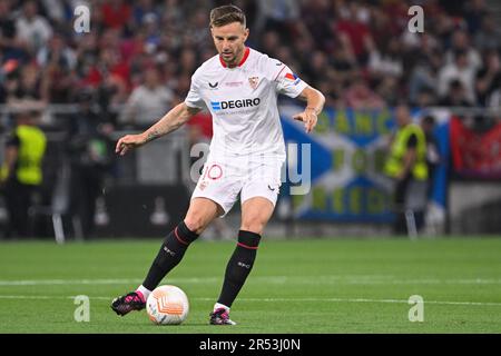 Budapest, Ungheria. 31st maggio, 2023. Ivan Rakitic del Sevilla FC durante la finale partita di calcio della lega europea tra AS Roma vs Siviglia alla Puskas Arena di Budapest, Ungheria, 31st maggio 2023 Credit: Live Media Publishing Group/Alamy Live News Foto Stock