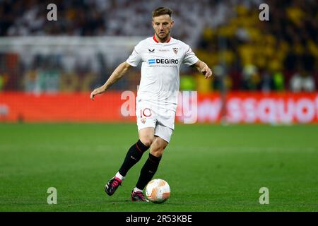 Sevilla, Spagna. 31st maggio, 2023. Ivan Rakitic del Sevilla FC durante la partita della UEFA Europa League, la finale tra il Sevilla FC e l'AC Roma ha giocato allo stadio Puskas Arena il 31 maggio 2023 a Budapest, Ungheria. (Foto di Antonio Pozo/PRESSIN) Credit: PRESSINPHOTO SPORTS AGENCY/Alamy Live News Foto Stock