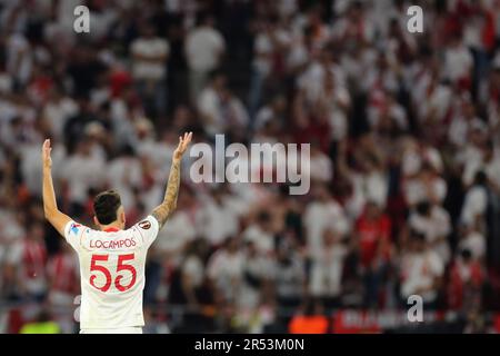 Budapest, . 31st maggio, 2023. Budapest, Ungheria: 31.05.2023: Ocampos durante la finale UEFA Europa League 2023 partita tra Sevilla FC vs COME Roma alla Puskas Arena di Budapest in Ungheria Credit: Independent Photo Agency/Alamy Live News Foto Stock