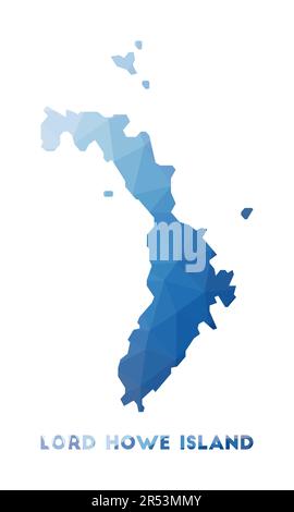 Mappa bassa Poly di Lord Howe Island. Mappa poligonale dell'isola di Lord Howe. Tecnologia, Internet, concetto di rete. Illustrazione vettoriale. Illustrazione Vettoriale