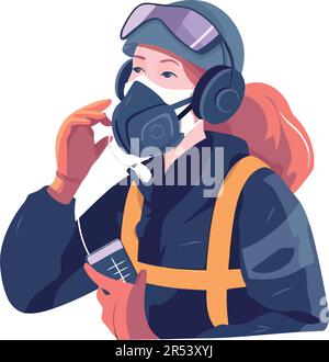 l'uomo in abbigliamento protettivo progetta illustrazioni vettoriali Illustrazione Vettoriale