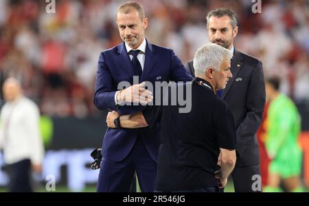 Puskás Aréna, UNGHERIA - 31 MAGGIO: UEFA Europa League finale di calcio tra il Sevilla FC e AS Roma allo stadio Puskás Aréna di Budapest, il 31 maggio 2023. Photo by, Kredit: Gabriella Barbara, Alamy Live News Foto Stock