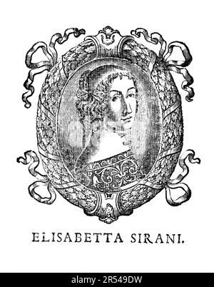 1665 ca , Bologna , ITALIA : la donna barocca italiana ELISABETTA SIRANI ( 1638 - 1665 ). Figlia dell'artista Giovanni Andrea Sirani , amico intimo del famoso pittore GUIDO RENI ( 1575 - 1642 ). Ritratto di Carlo Cesare Malvasia ( 1616 – 1693 ), per l'opera Felsina pittrice : vite de pittori bolognesi di Carlo Cesare Malvasia , vol i, pubblicata nel 1678 . - STORIA - FOTO STORICHE - RITRATTO - ARTE - ARTI VISIVE - ARTI VISIVE - PITTORE - PITRICE - BAROCCO - BAROCCA - PITRICE - INCISIONE - ILLUSTRAZIONE --- ARCHIVIO GBB Foto Stock