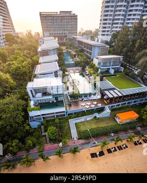 Veduta aerea di Na Jomtien, Pattaya City, Sattahip District, Chon Buri, Thailandia Foto Stock