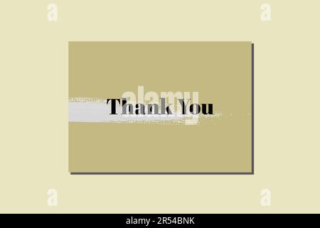 Grazie scheda modello con tratto pennello dipinto a mano libera e minimo design pulito. Illustrazione Vettoriale
