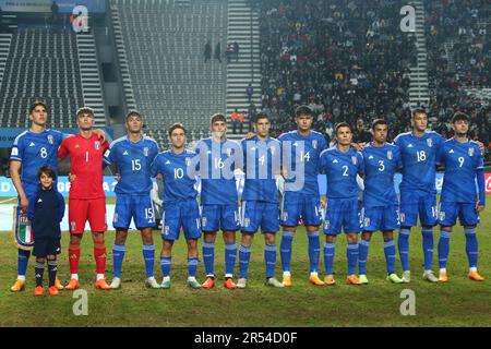 La Plata, Argentina, 31th maggio 2023, squadra d'Italia prima della partita del round di sedici mondiali FIFA U20 allo stadio Diego Armando Maradona (Photo: Néstor J. Beremblum) Foto Stock