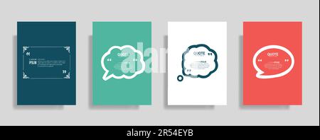 Virgolette frame modelli vuoti set, virgole, nota, messaggio, citazione vuota, fumetti e commenti Illustrazione Vettoriale