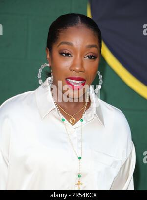 Westwood, Stati Uniti. 31st maggio, 2023. Estelle arriva al Shooting Stars Premiere che si tiene presso il Regency Village Theatre di Westwood, California, mercoledì 31 maggio 2023. (Foto di Juan Pablo Rico/Sipa USA) Credit: Sipa USA/Alamy Live News Foto Stock