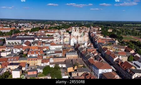 veduta aerea della città lutherstadt wittenberg, sassonia-anhalt Foto Stock