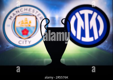 ISTANBUL, TURCHIA, 31 MAGGIO 2023: Battaglia per la gloria europea: Manchester City (ENG) e Inter Milan (ITA) affrontano l'emozionante UEFA Champions League fin Foto Stock