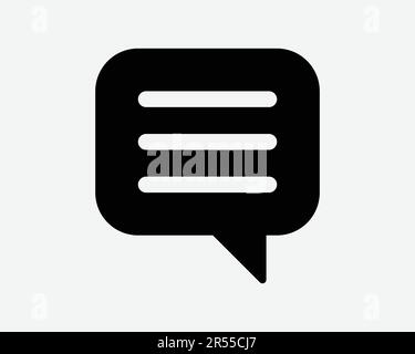 Icona casella commenti. Messaggio Chat comunicazione testo discorso Bubble dialogo Discussion Sign Symbol Black Artwork Graphic Illustration Clipart EPS Vector Illustrazione Vettoriale