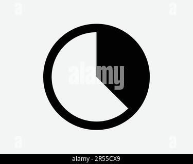 Icona grafico a torta. Statistiche Business Circle Report Diagram Round Market Sales Finance Sign Symbol Black Artwork Graphic Illustration Clipart EPS Vector Illustrazione Vettoriale