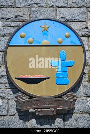 Stemma di Nunavut, Confederation Garden Court, Victoria, Vancouver Island, British Columbia, Canada Foto Stock