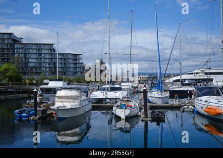 Porticciolo sul porto di Victoria, Vancouver Island, British Columbia, Canada Foto Stock