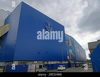 Badge EFC - Nil Statis Nisi Optimum, Everton Football Club, Goodison Park Stadium, Liverpool , Merseyside, INGHILTERRA, REGNO UNITO, L4 4EL Foto Stock