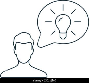 Nuova icona idea. Bianco e nero semplice segno da idea collezione. Nuova idea icona per logo, modelli, web design e infografica. Illustrazione Vettoriale