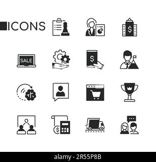 Business e finanza - insieme di icone di stile per il design di linea Illustrazione Vettoriale