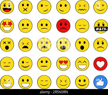 Set di emoticon. Illustrazione vettoriale Illustrazione Vettoriale