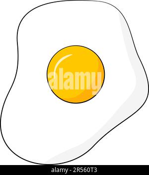 Uovo fritto. Cartone animato. Illustrazione vettoriale Illustrazione Vettoriale