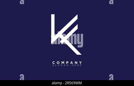 Lettere alfabetiche KF iniziali logo monogramma Illustrazione Vettoriale