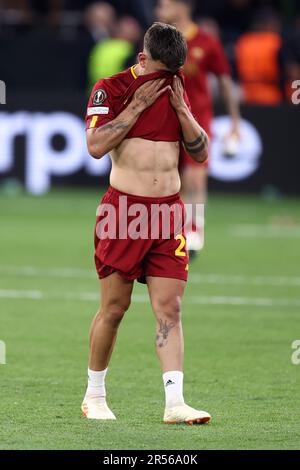Budapest, Ungheria. 31st maggio, 2023. Budapest, Ungheria . Maggio 31 2023, Paulo Dybala di AS Roma sembra sconsolato durante la partita finale della UEFA Europa League tra Sevilla FC e come Roma alla Puskas Arena il 31 2023 maggio a Budapest, Ungheria . Credit: Marco Canoniero/Alamy Live News Foto Stock